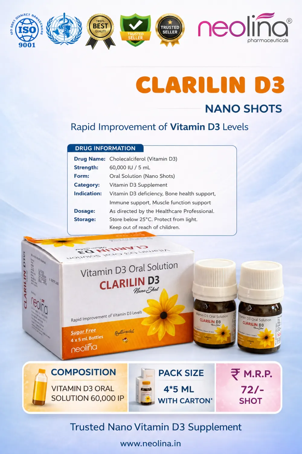 CLARILIN D3 NANOSHOTS pack