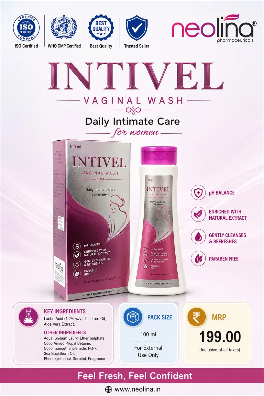 INTIVEL VAGINAL WASH pack
